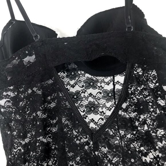 Linea Donatella Black Lace Lingerie With White Trim - Picture 4 of 10